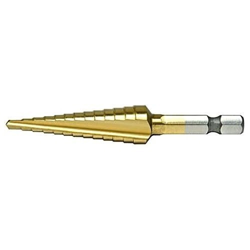 Alfa USA® MBML13 Step Drill Bit, 1/8 in Minimum Hole Dia, 1/2 in Maximum Hole Dia, 13 Steps, High Speed Steel, 1/4 in Shank